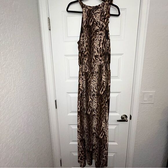 New, INC International Concepts Animal Print Halter Tie at Top Maxi Dress - Picture 5 of 14